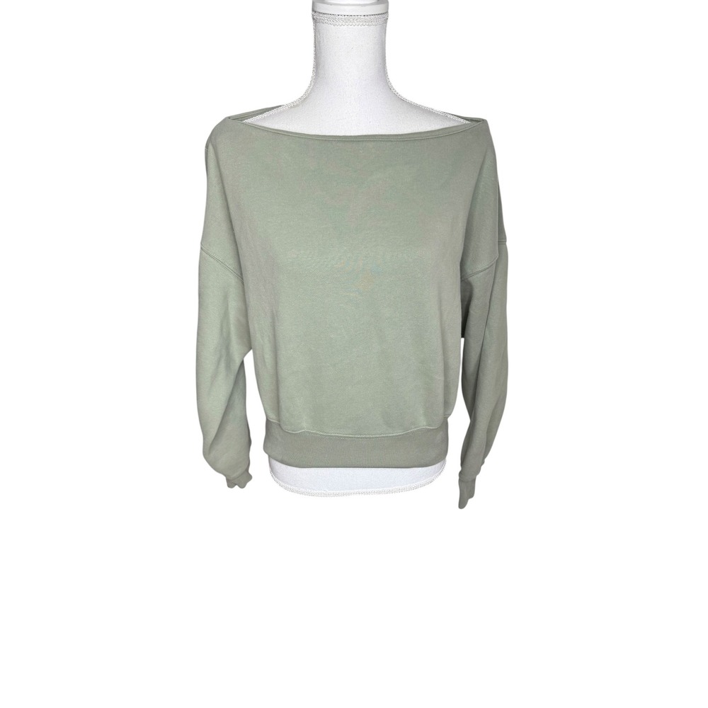 Abercrombie & Fitch Soft A&F Collection Boat Neck Sweatshirt Sage Green Small